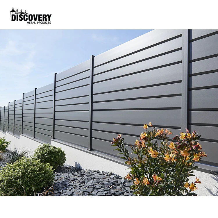 outdoor powder coated black aluminum privacy fence
