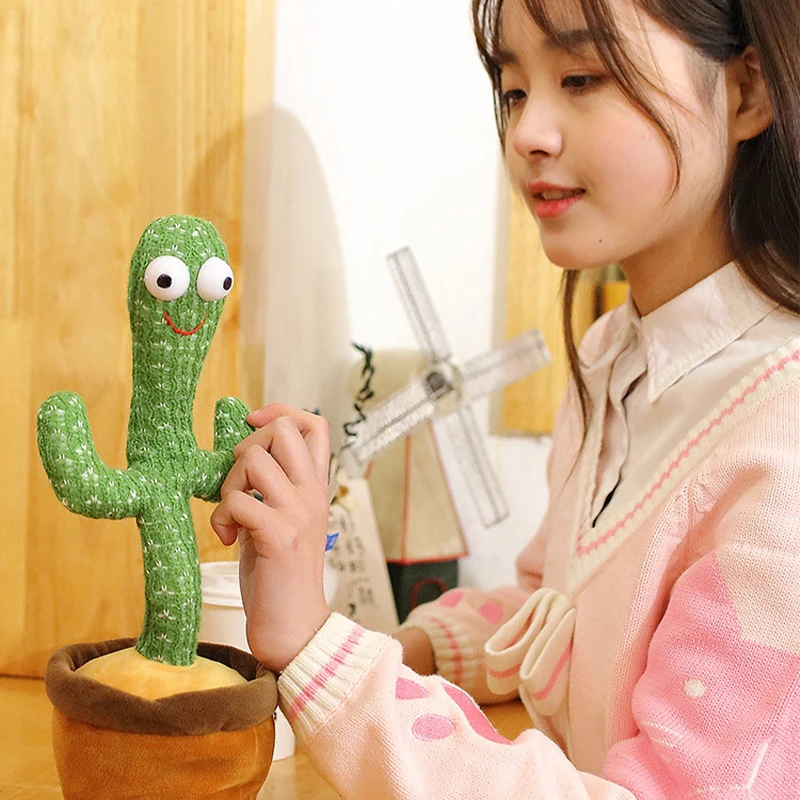 Wholesales Hot Selling Singing Dancing Saxophone Cactus Plush Toys Recording Toy Electric Dancing Cactus