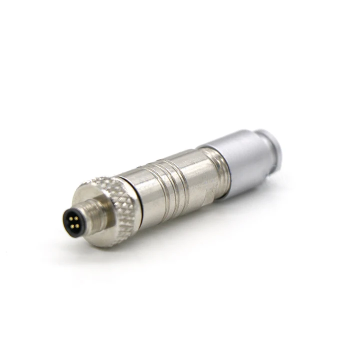Industrial Automation IP67 IP 68 Waterproof  Straight quick lock snap in circular M5 3pin  4pin 5pin  male  assembly connector