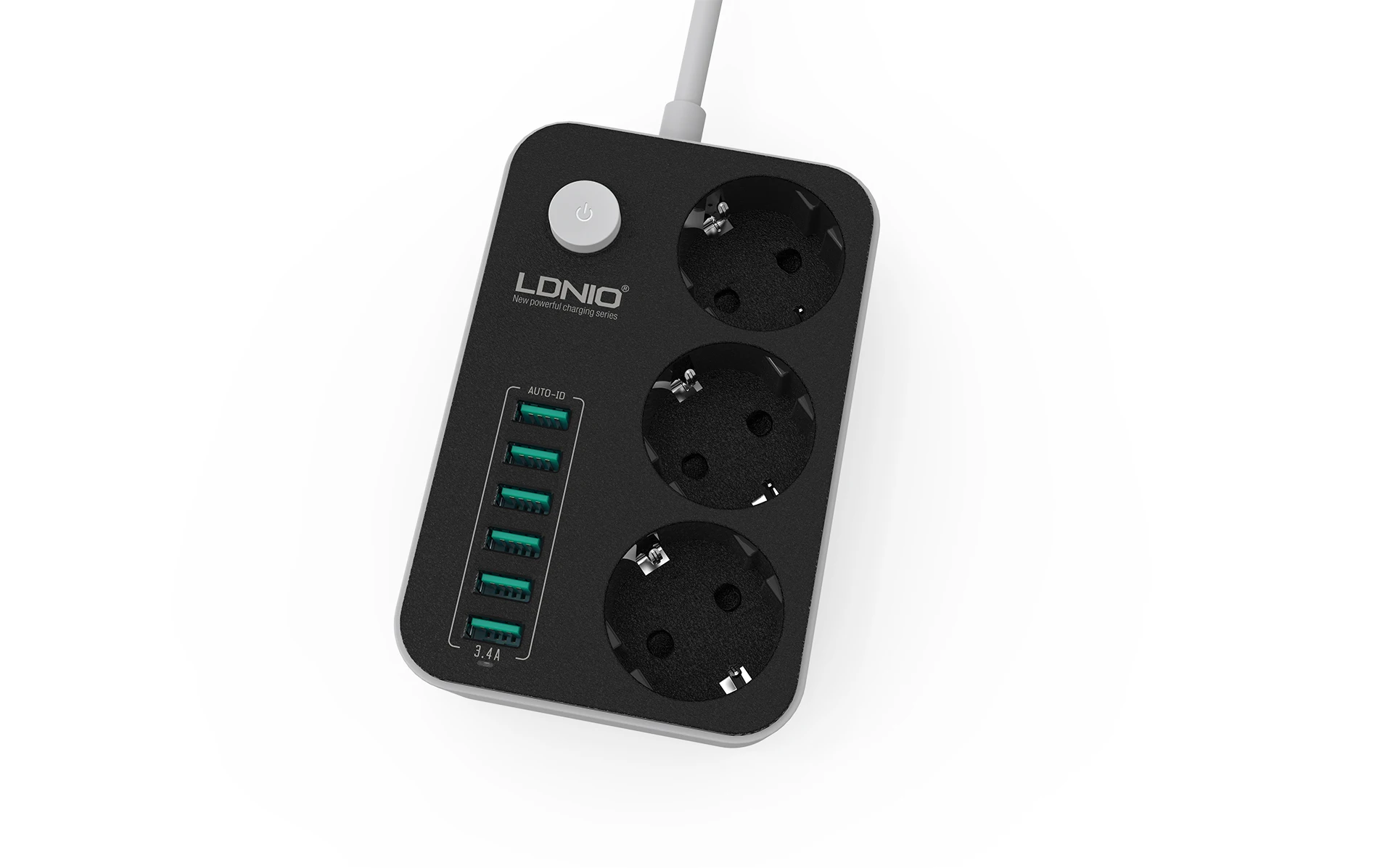 LDNIO Лидер продаж EU мощность полосы 3 WAY POWR пропилен-каучука прокладки с 6 портами USB устройство защиты от перенапряжения питания