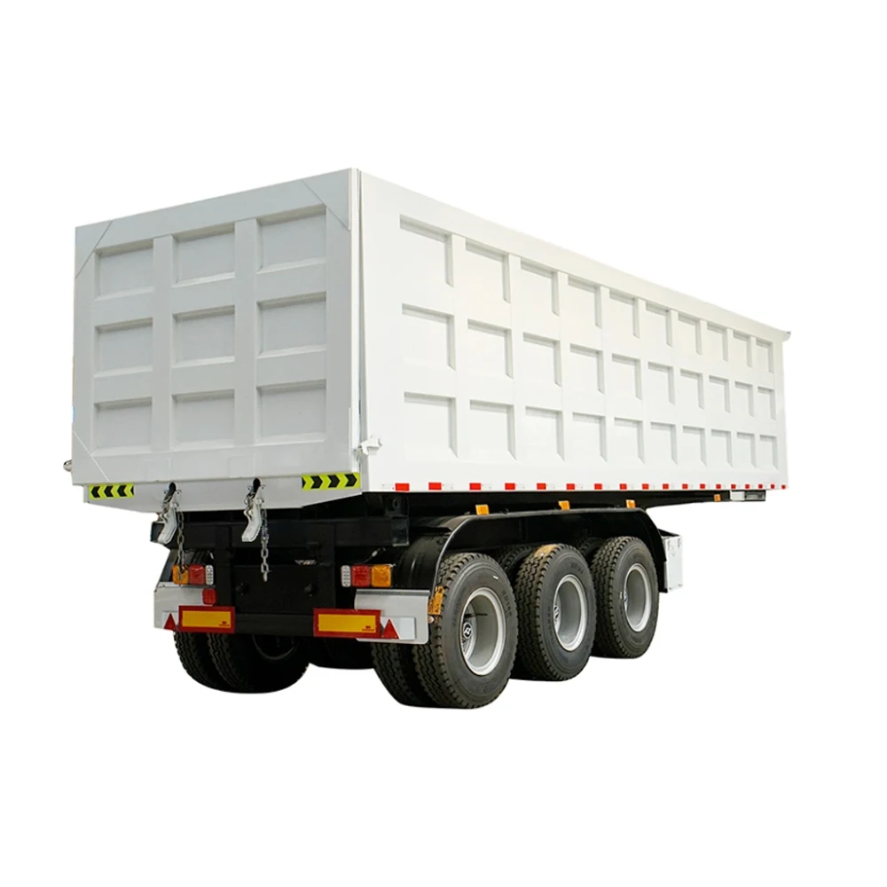 3 Axle Dump Semi Trailer Heavy Duty 45 60 Cubic Meter Tipper Rear U Shape Semi Dump Trailer