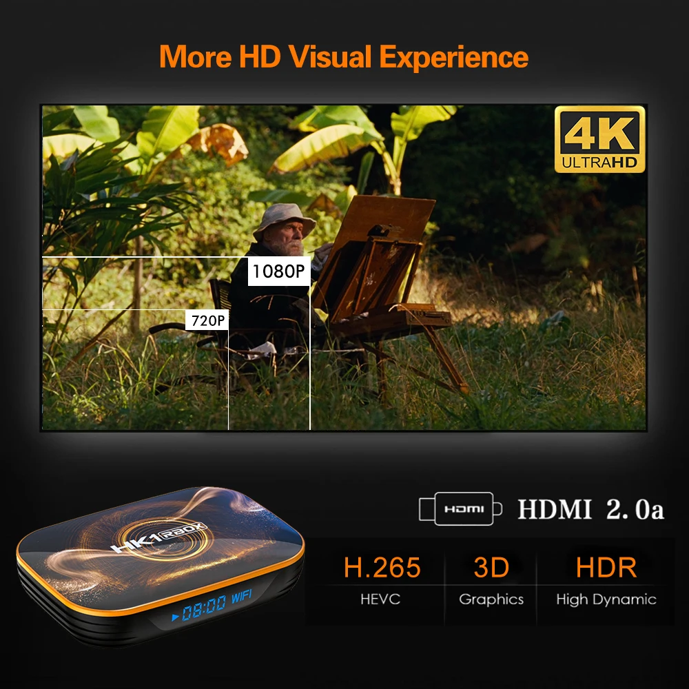 ТВ-приставка HK1 RK3318 smart 4k 2GB 4GB RAM 16GB 32GB 64GB 128GB ROM 2 4g/5g Wifi iptv tv box