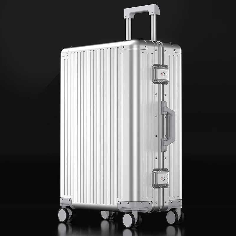 All aluminum hot selling magnesium alloy luggage large capacity aluminum frame pure metal TSA lock suitcases