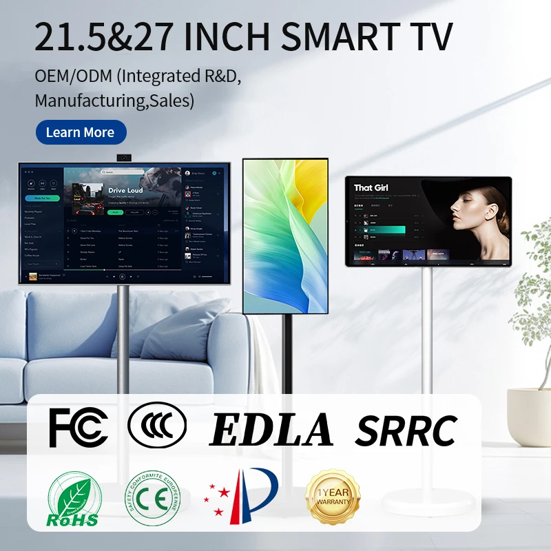 Oem 24 Inch Standing Ips Touch Screen Capacitive Touch Rechargeable Rotatable Moveable Android13.0 Monitor Standby Me Tv