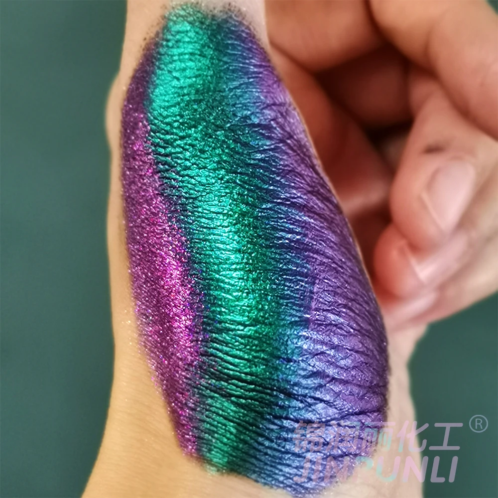 pink blue color eye shadow rainbow chameleon pigment powder
