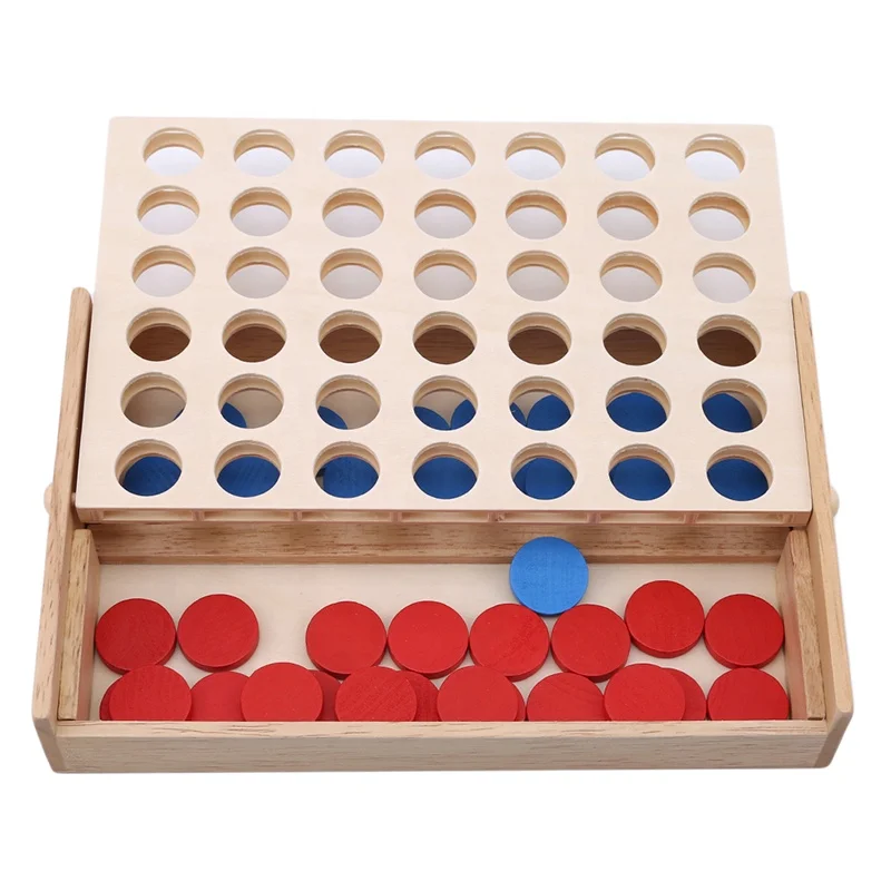 educational connect four game wood Line Up 4 Classic Family Toy Board Game Kids wooden toys four in a row game for kid
