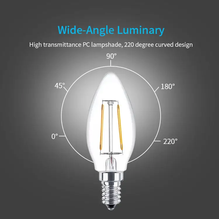 HUAYI High Brightness Clear Amber C35 Dimmable Glass E27 E14 4watt 6watt Indoor Led Bulb for Home
