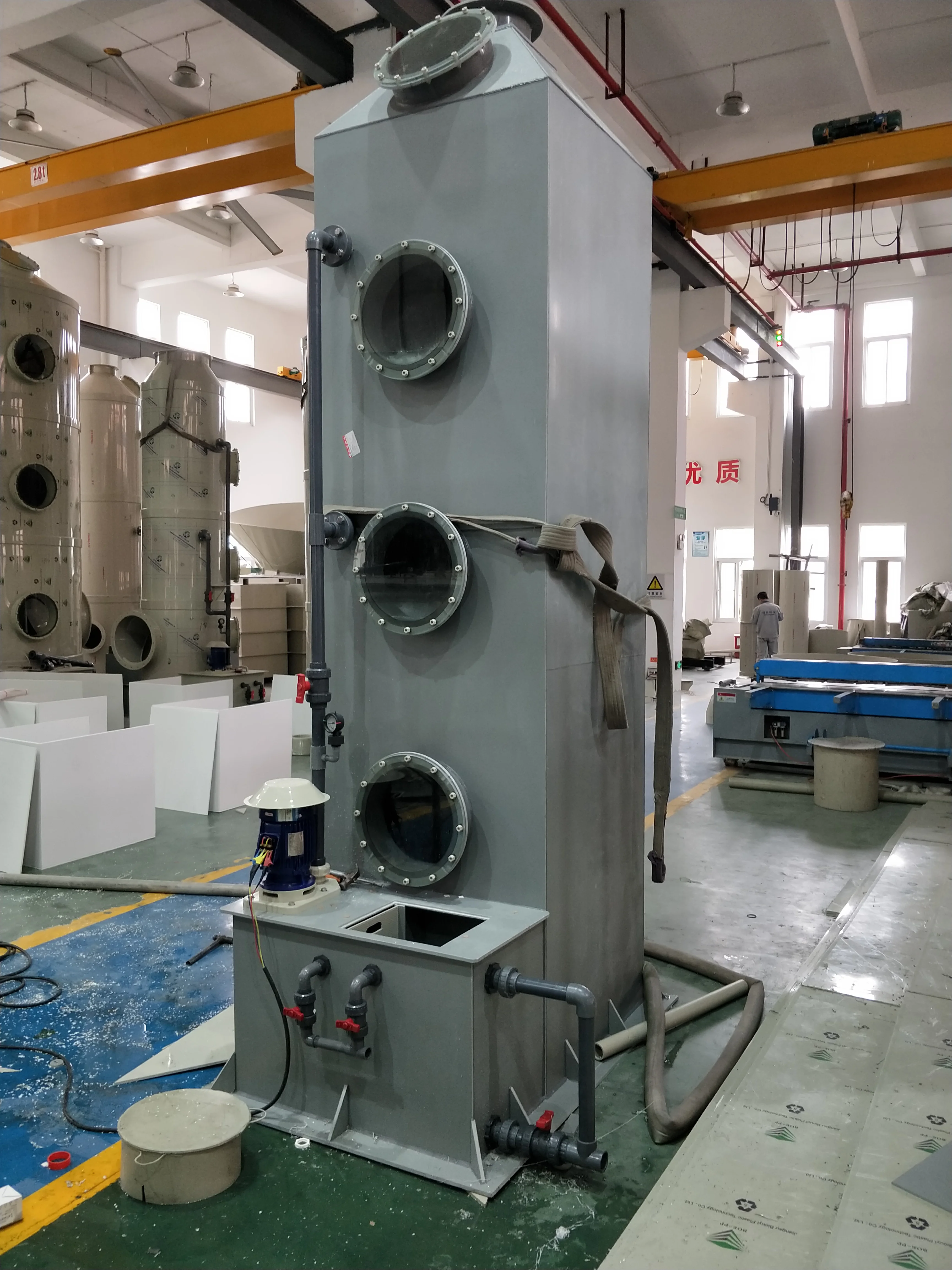 Waste Gas Purification Exhaust Gas Treatment Spray Tower PVC Scrubber