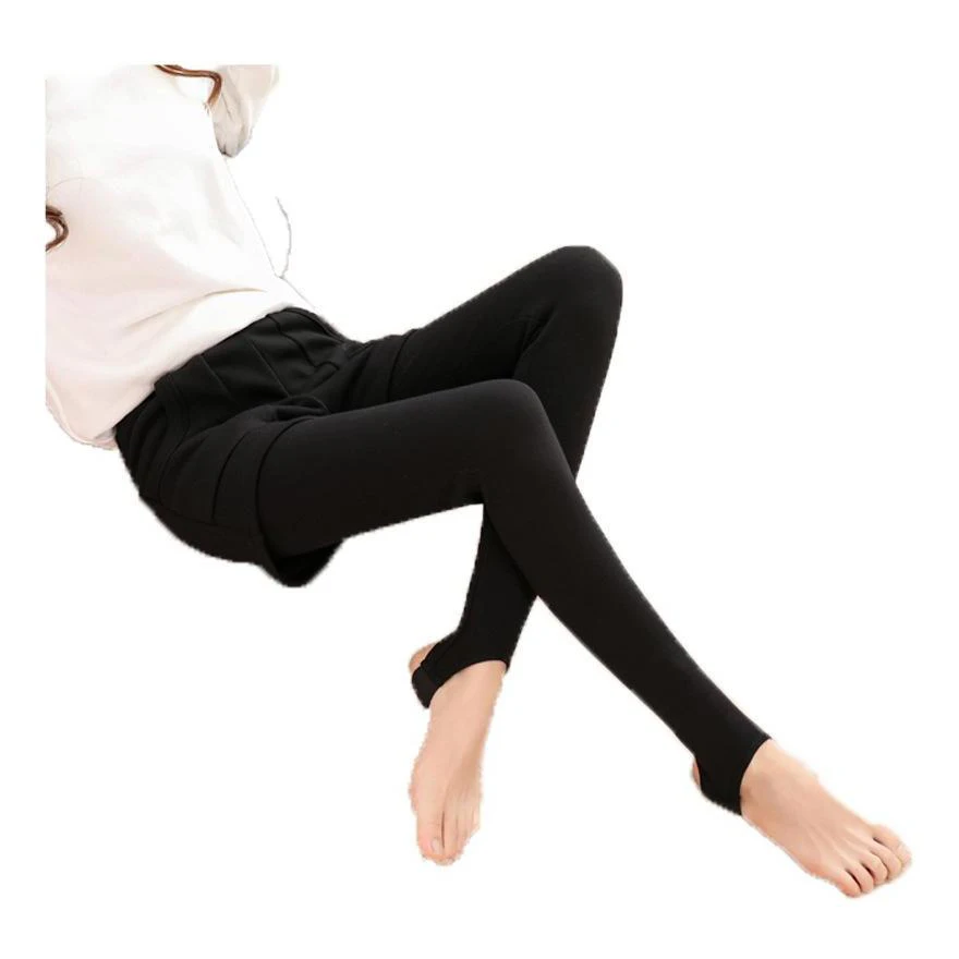 Новинка осенне-зимняя женская одежда бархатные и толстые облегающие теплые женские брюки из двух частей оптом