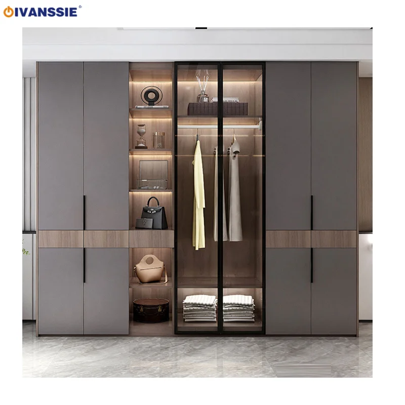 GIVANSSIE Luxury Design High-End Multifunctional Closet Bedroom Space Saving Modular Large-Capacity Cabinet