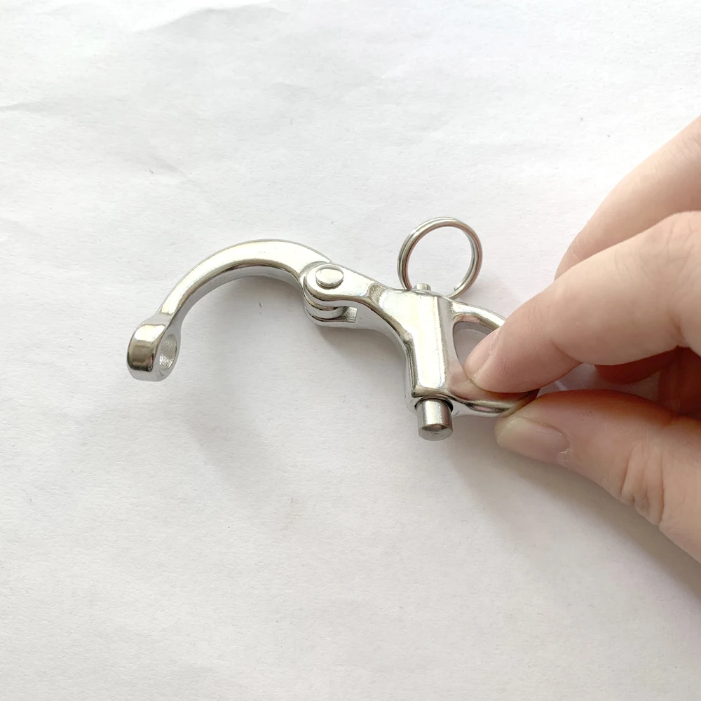 Stainless Steel Quick Release Fixed Bail Snap Shackle for Hardware Rigging Outdoors