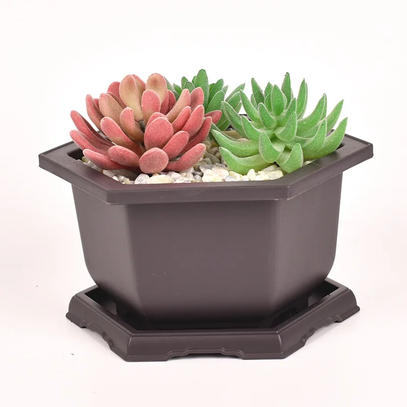 New style hot sale low price imitation purple clay Plastic flower pot