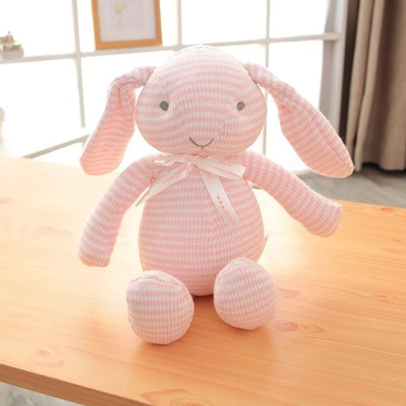 
Gift Toy Kids Pink Blue Stuffed Toy Knit Doll Baby Crochet Bunny Toy 