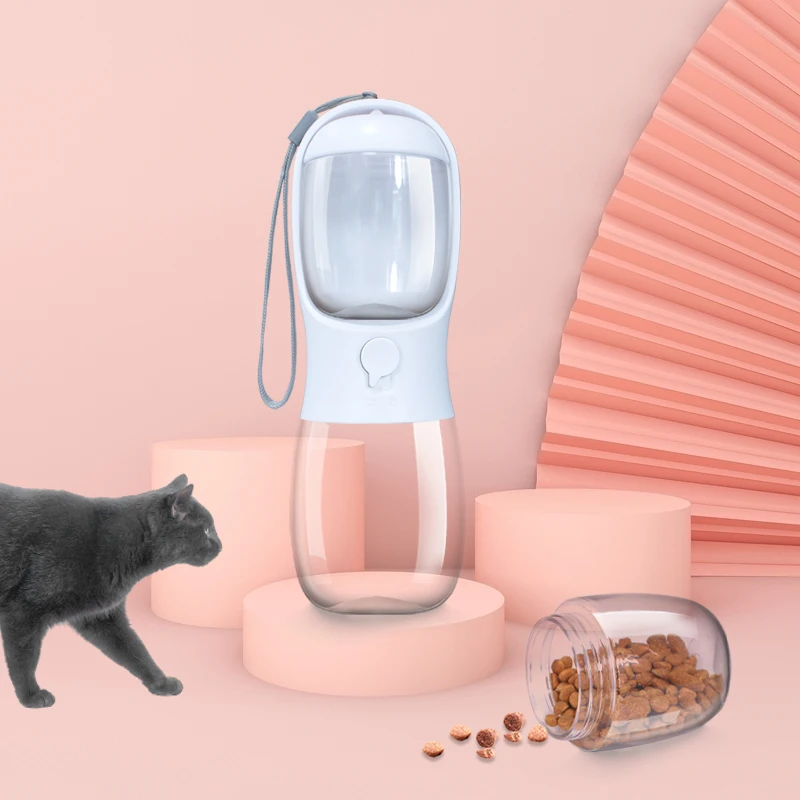 Food Grade Bottle Leak Proof Portable Pet Bottle Manufacture Puppy Water Dispenser with Food Container for Pets Outdoor Walking
