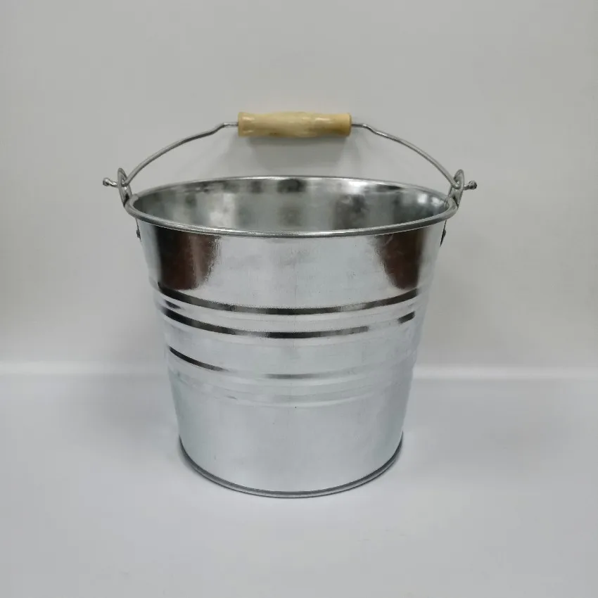 5L hot selling  mini metal bucket,small Galvanized steel bucket,wood handle water pail