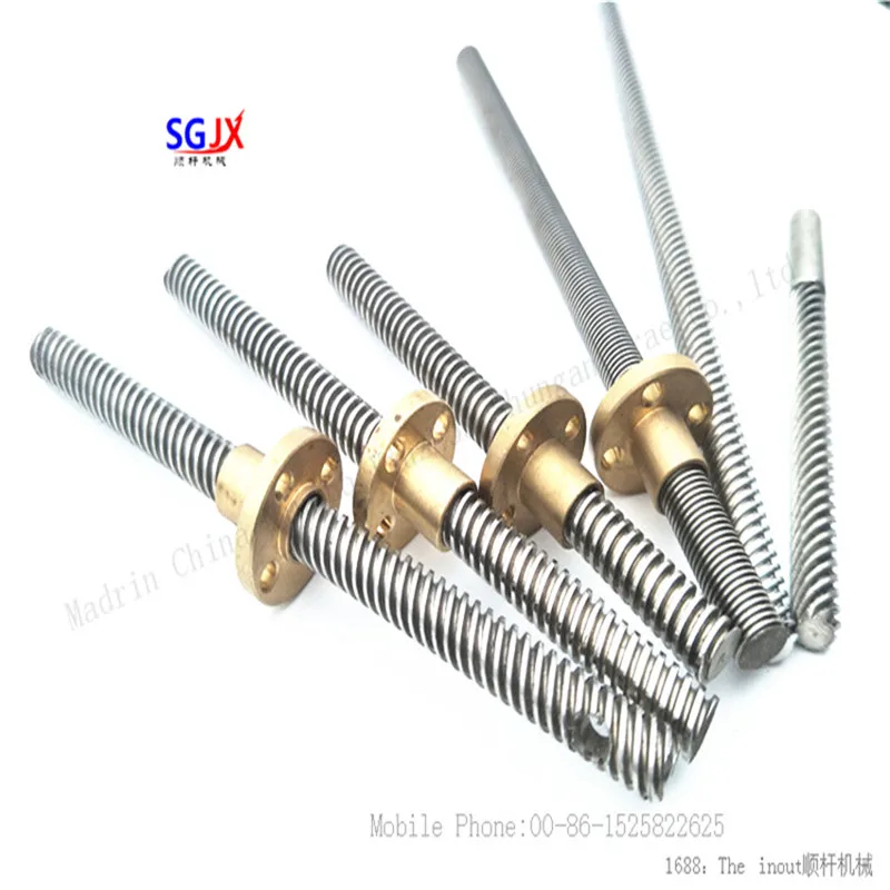 Printer accessories T8 Stepper motor trapezoidal lead Stainless Steel threaded rod with nut pitch 2 lead 8