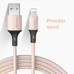 USB Data Cable Liquid Silicone Cable Fast Charging Micro Charger Wire for LT Mobile Phones Green Charging Cable