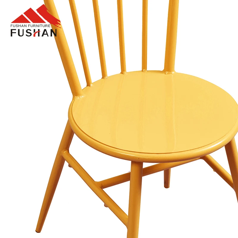 Antique Style Outdoor French Bistro Chair With Metal Legs Straight Back Metal Chair Vintage Restaurant Furniture Dining Chair