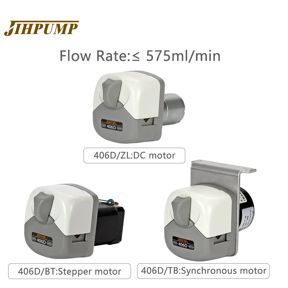 JIHPUMP Small24V 220V  Peristaltic Pump with 3 or 6  Rotors for Medical Reagent Liquid Dosing Filling