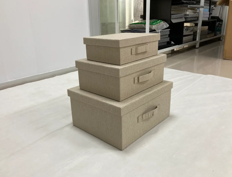 Handmade Wood Square Different Size Vintage Furniture Fabric Box Rectangle Storage Trunk