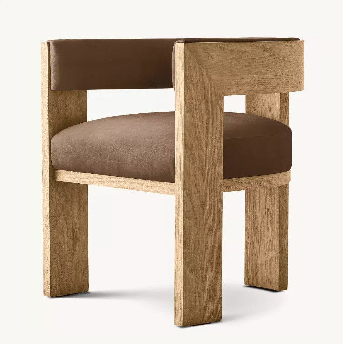 High Quality Home Wooden Chairs Furniture Leather Seat Dining Armchair