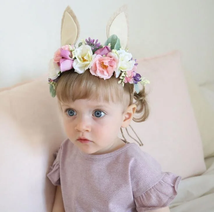 
CFP G00047Woodland Bunny Headband Bunny Ears Easter Headband 
