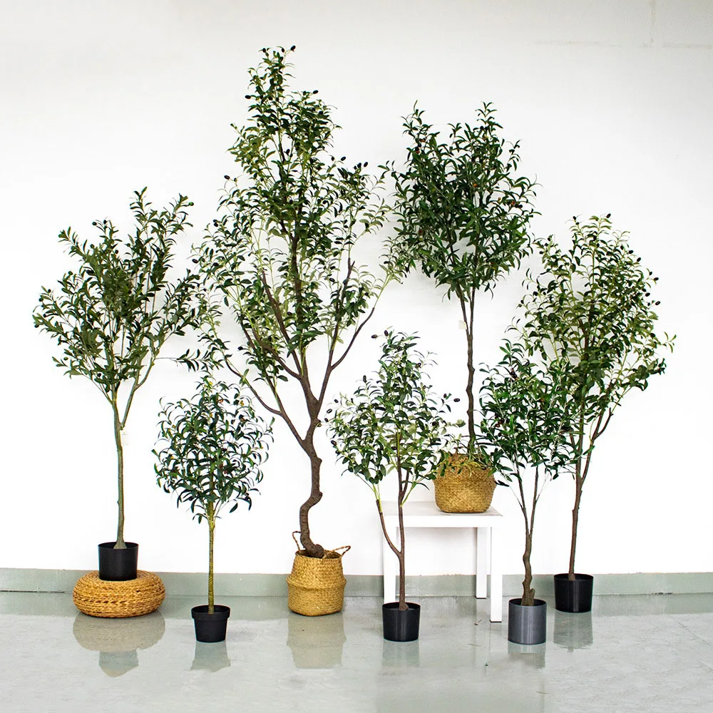 Senmasine Faux Plants Custom 4ft 5ft 6ft 7ft Fake Garden Bonsai Large Artificial Olive Trees For Indoor Outdoor Home Decor