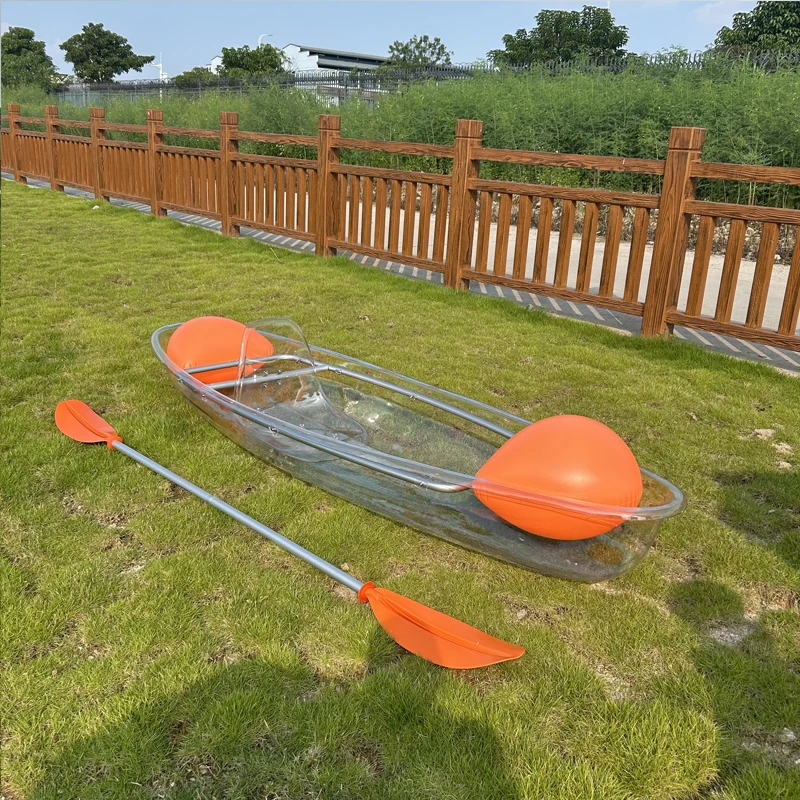 Wholesale 3 people size transparent boat kayak effort-saving multi-person rowing boat transparent boat