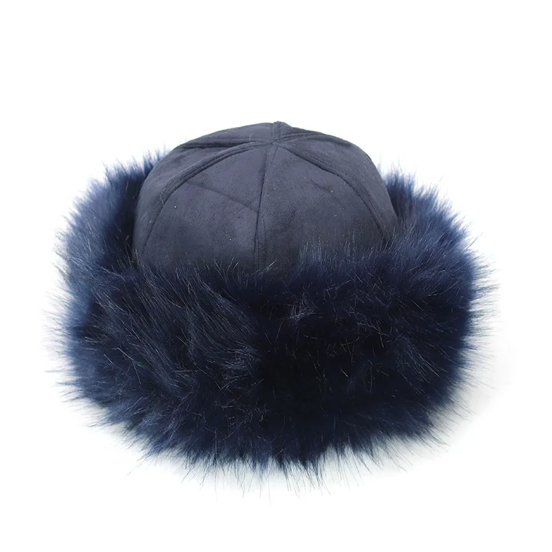 Mongoloid suede Fluffy faux fox fur hat fur hat for men and women winter thickened warm hat