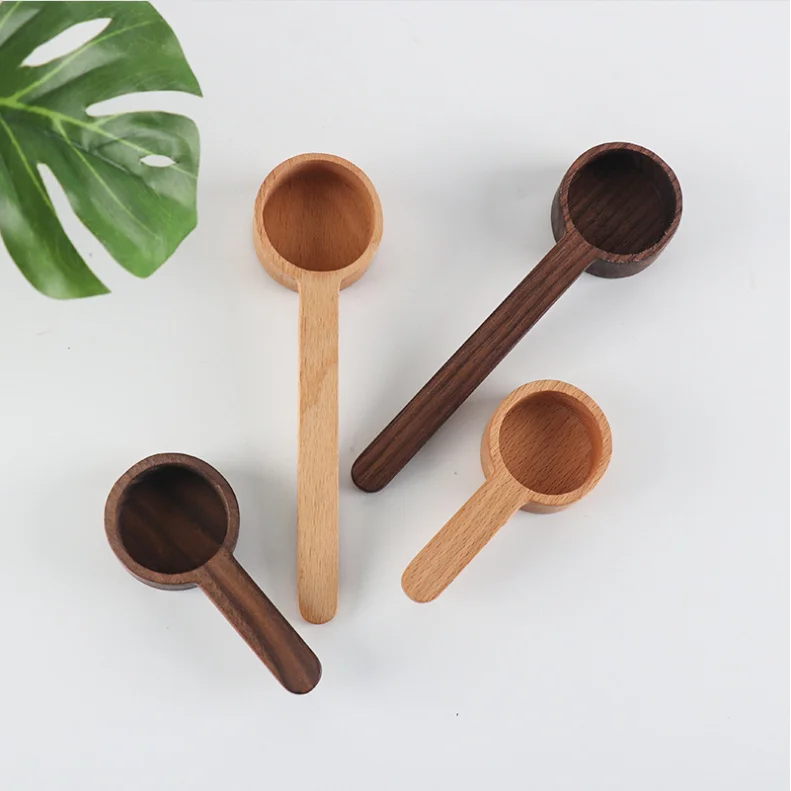 Custom logo packing box wooden coffee measuring spoon