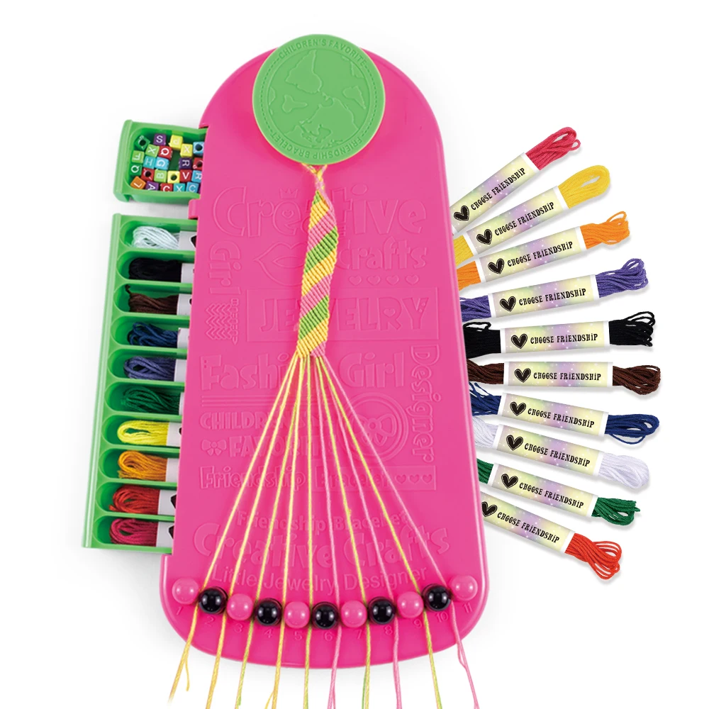 Custom Hot Sale Girls DIY Bracelet knitting Machine Toys Cartoon Educational DIY Toy Hand Make Girl Toy Bracelet Making Kit