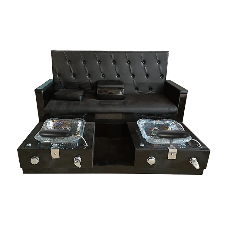 Solid wood two-seat pedicure chair 2022 New Foot Spa Salon Beauty Pedicure Bench No Plumbing Pedicure Chairs
