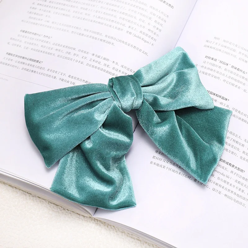 Fashion Big Korea Velvet  Bows Wholesale 12 Colors Hair Bows Clip for Girls Hair Woman Hair Accessory