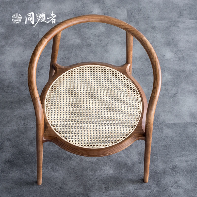 TPZ035 Round Armchair Elegant Living Room Chair Modern nordic style restaurant home furniture solid wood rattan dining chair
