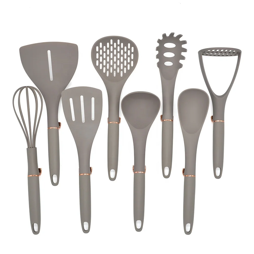 Лидер продаж на Amazon, набор термостойких нейлоновых кухонных принадлежностей с подставкой, 8 шт.