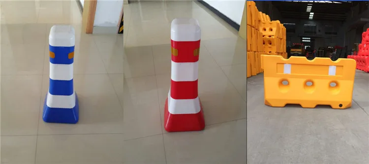 PE Colorful traffic cones,reflective flexible traffic cone bar