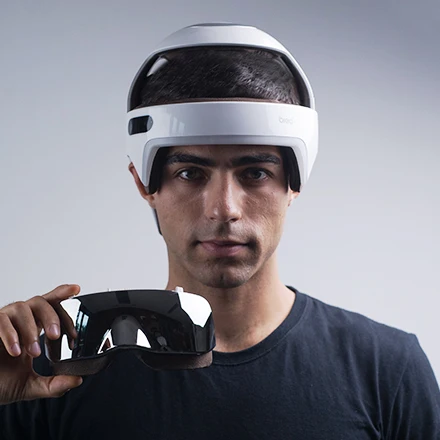 Breo IDream5s Electric Head Massager, Eye & Neck Massage Helmet with Heat, Kneading, Pressure, APP Control Scratcher for Relax