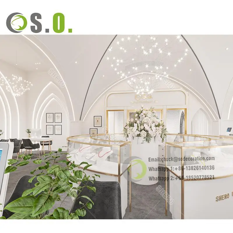 Custom Modern Jewelry Shop Mall Kiosk Interior Ideas Jewelry Display Showcase Custom Jewelry Wooden Shop Counter Cabinet Design