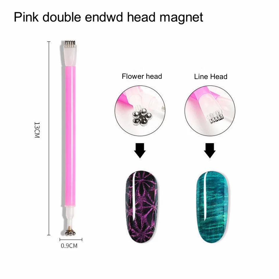 Private Label Cat Eye Magnet Round Rectangular Double Head Strong Nail Magnet For Cat Nail Polish
