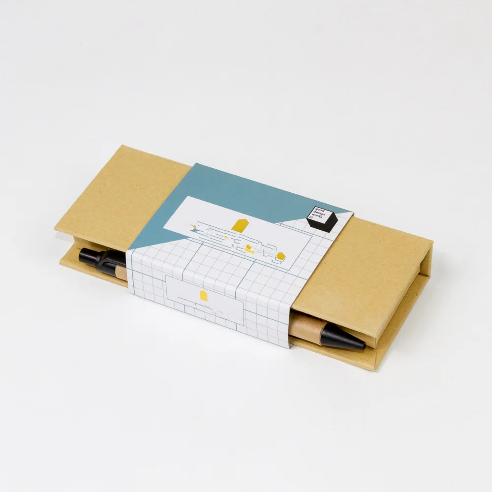 Custom logo sticky note boxes with pencil and ruler multi-function sticky paper leave messages memo pad writing notes