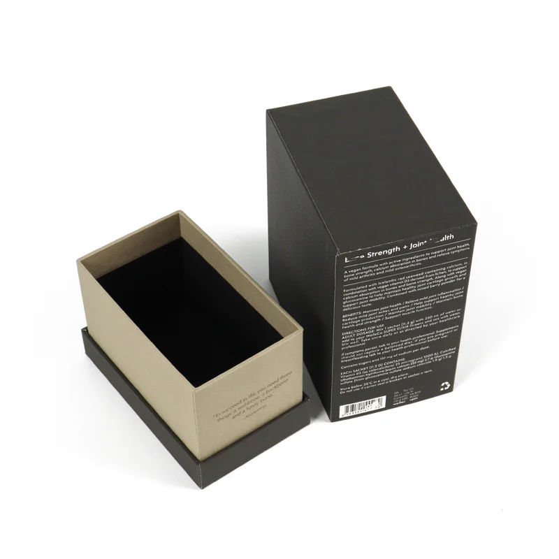 custom eco friendly top and bottom boxes black luxury custom printing cardboard lid and base paper scented candles packaging box