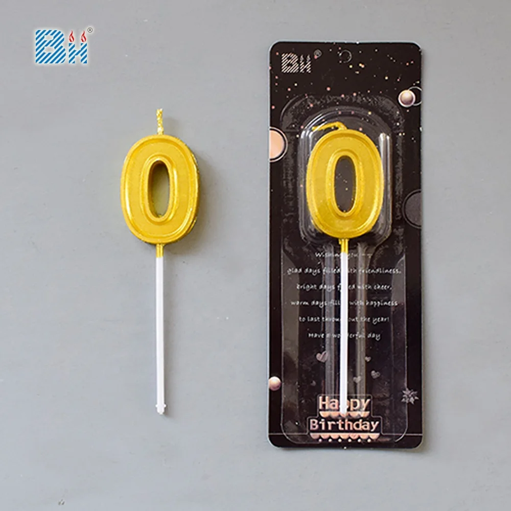 Mini Gold Number Candles birthday