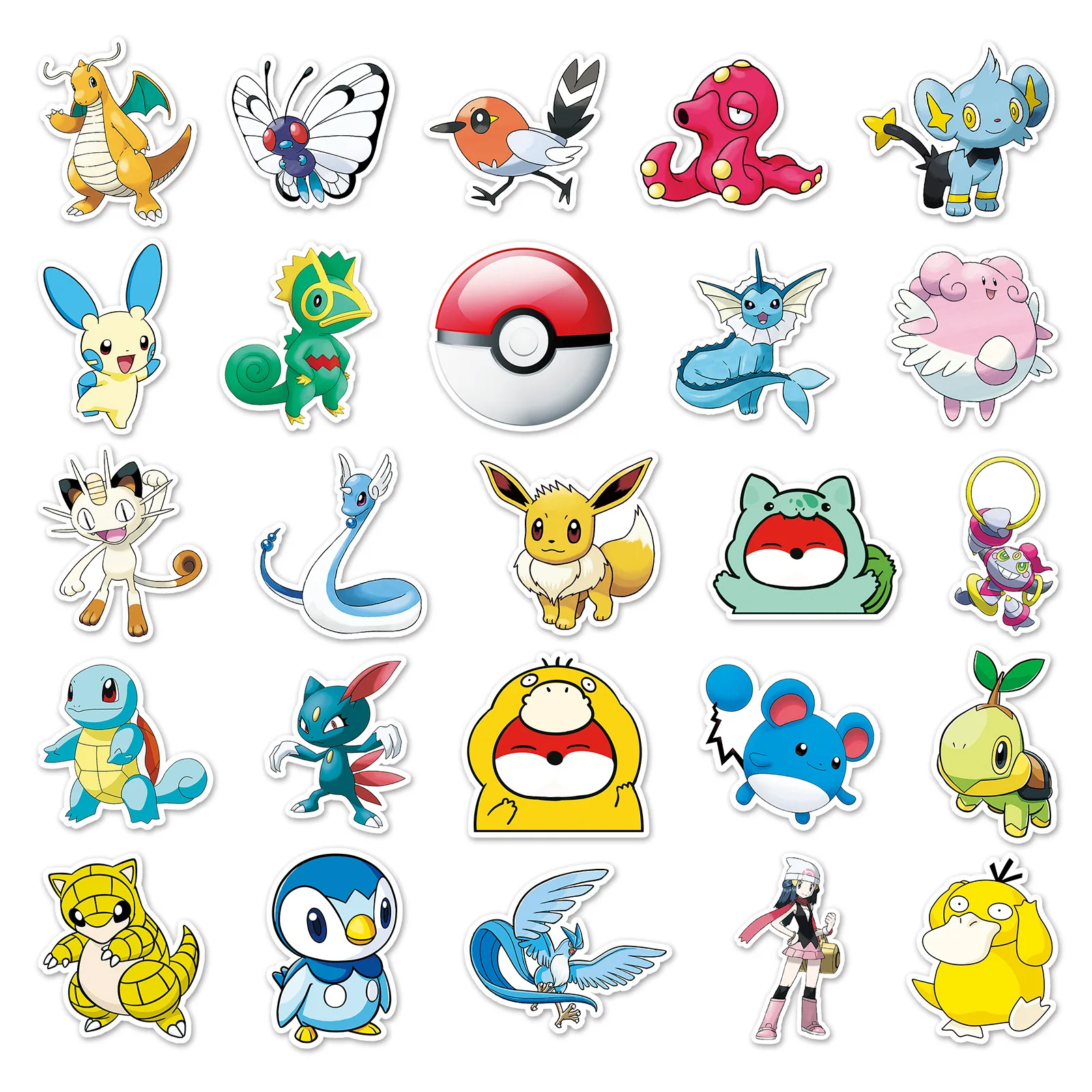 wholesale 50pcs High Quality Mobile Phone Die-cut Self-adhesive Vinyl PVC Manga Sticker Printing Pokemoned Anime Stickers