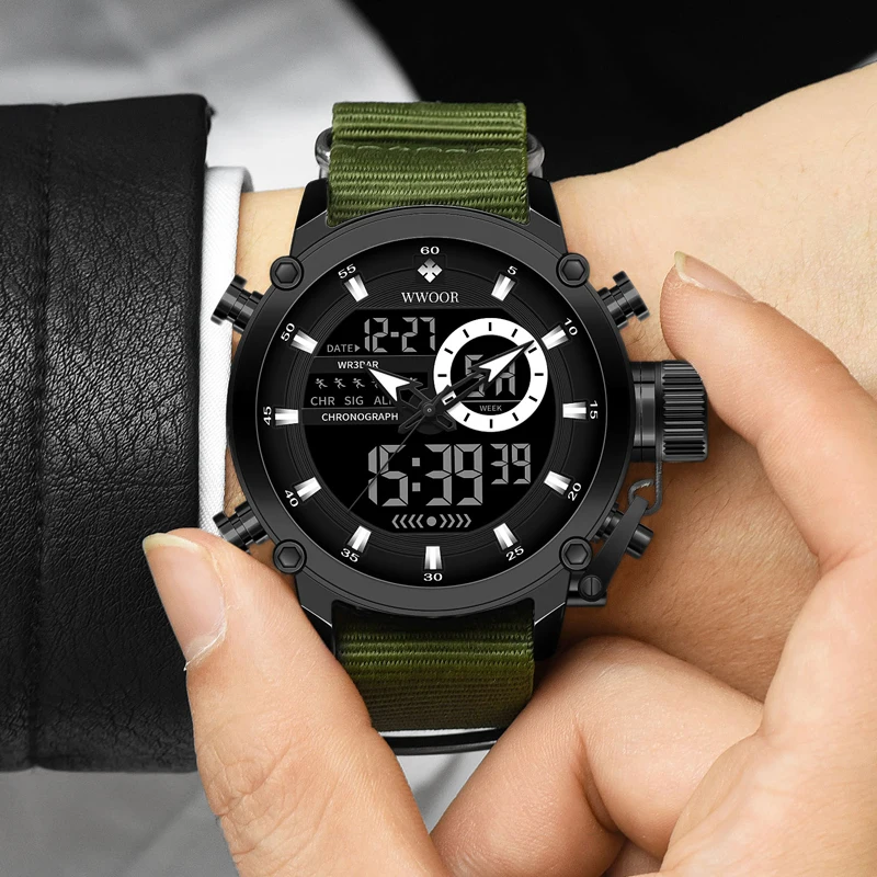 High Quality Brand Mens Sport Military Style Quartz Wrist Watches Popular Casual Waterproof Digital Watches For Men montre homme
