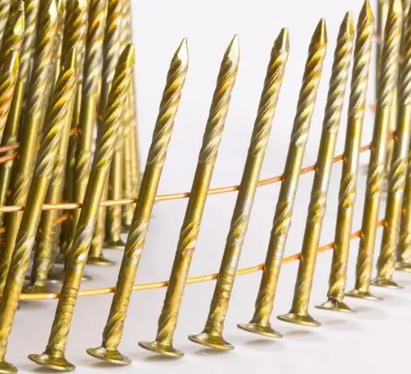 Yellow Coated Wire Coil Nails for Pallet with High Quality and Competitive Price