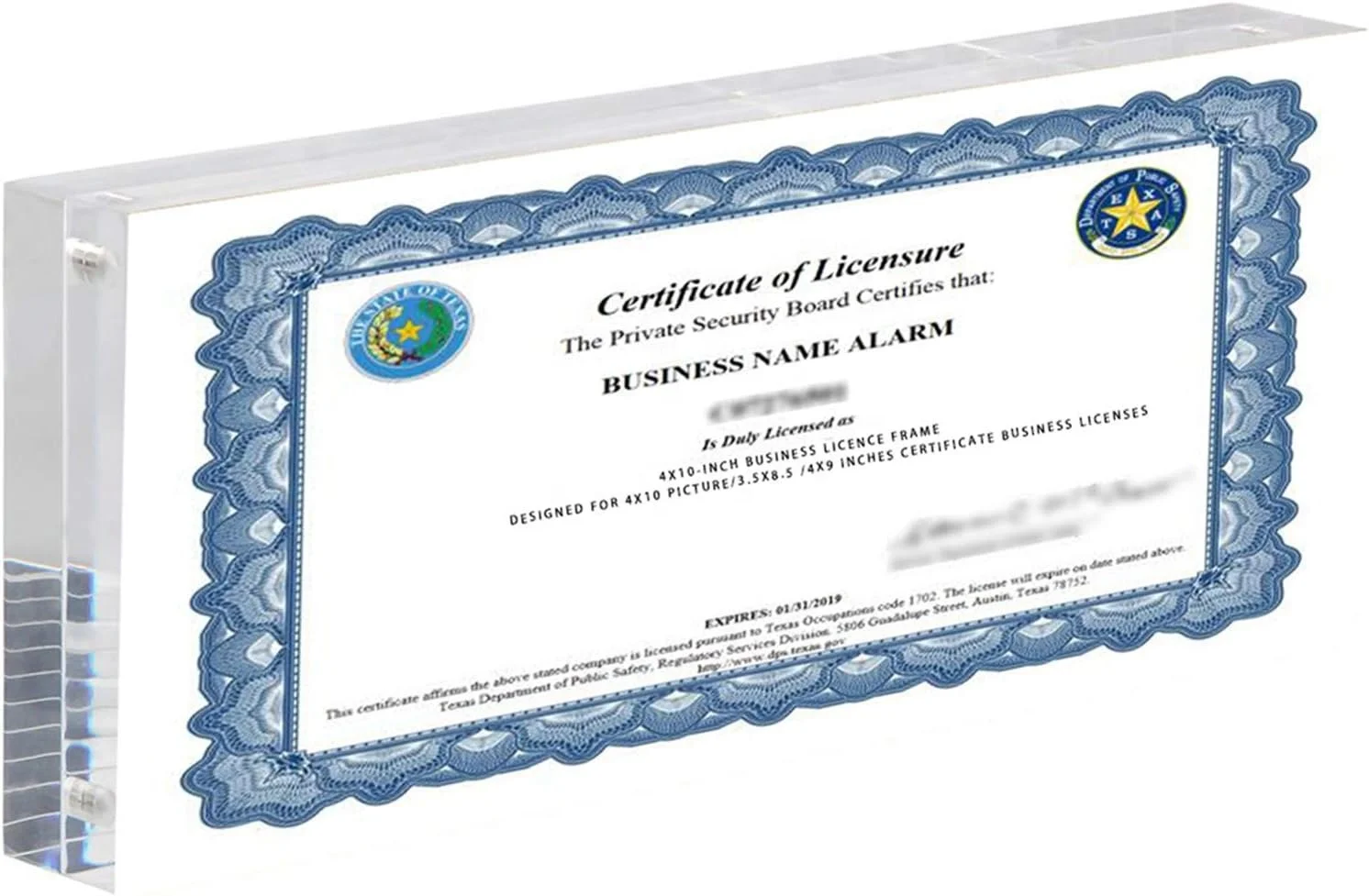 4x10 Acrylic Frame - Frameless Panoramic Photo & License Display - Sleek, Modern Design Acrylic Picture Frame