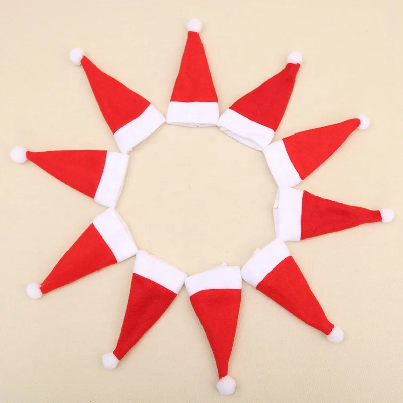 Christmas Cute Santa Hat Mini Christmas Hat Bottle Decoration Wine Bottle Hat