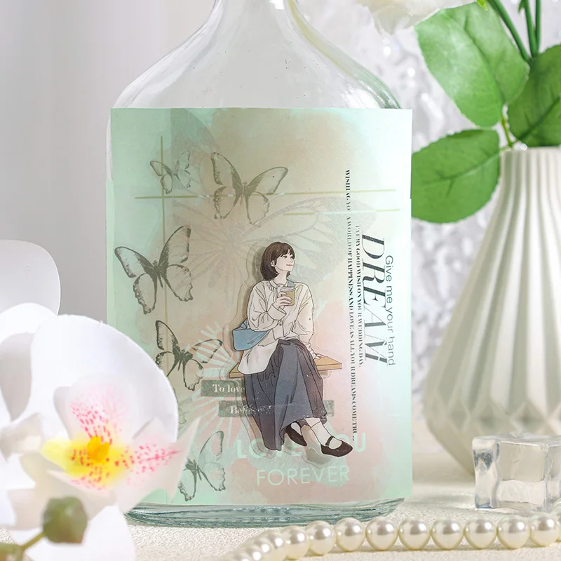 PVC Stickers Colorful Fantasy Artistic Junk Journal Decoration Custom Stickers Pack for Diary Mr. Paper 8 Pcs / Set