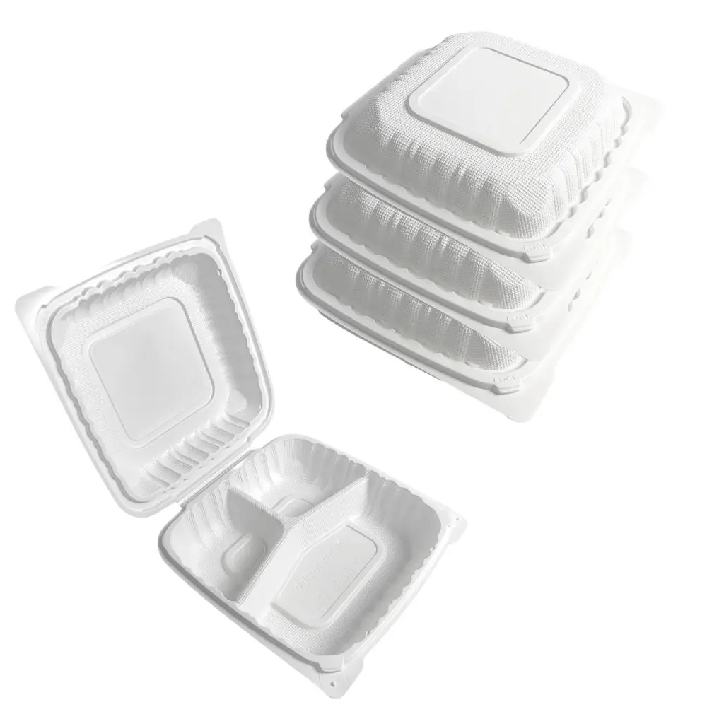 Microwavable Take Away Lunch Packing Togo Hinged Containers Plastic Clamshell Takeout To Go Packaging Box