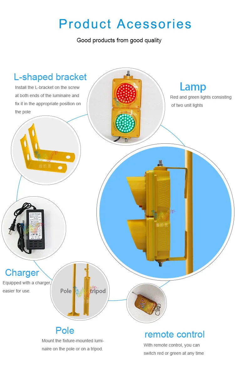 
100mm Road Safety 24v led traffic light 